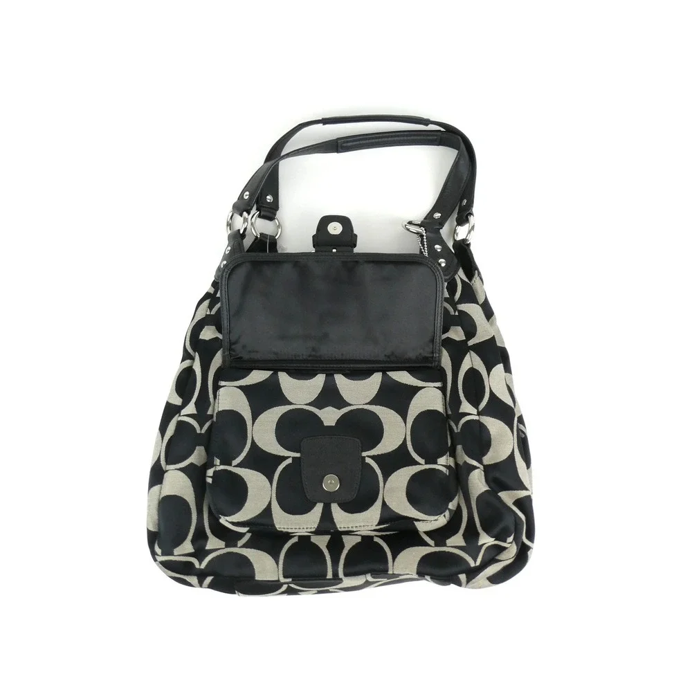 Coach‎ Campbell Signature Black White Hobo Shoulder Bag NWT F24742